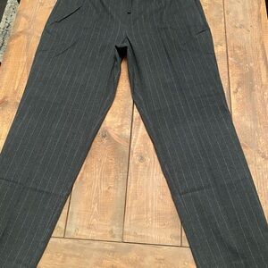 Banana Republic Black Dress Pants with Pinstripe Pattern
